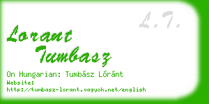 lorant tumbasz business card